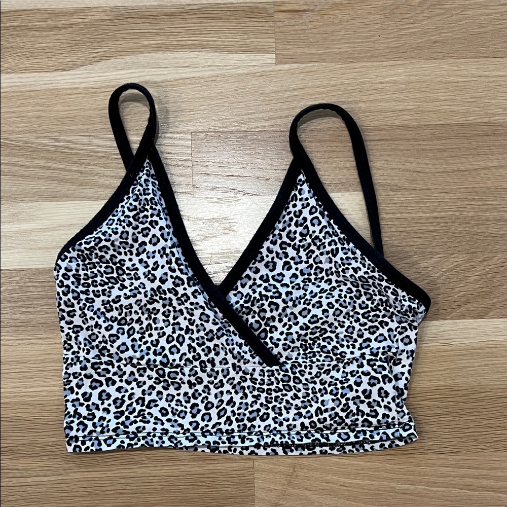 John Galt Leopard Print Crop Top